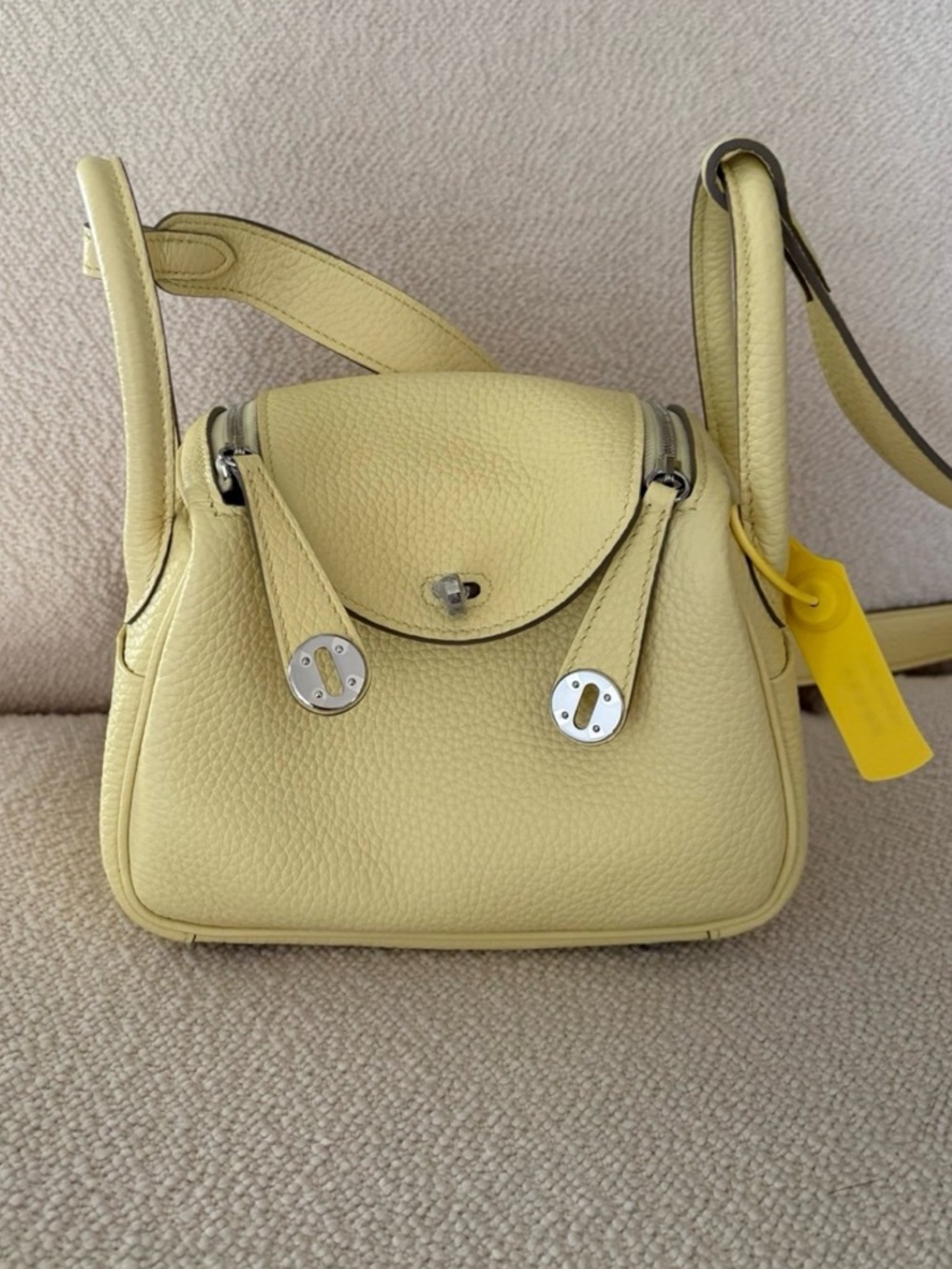 NWT Milton Yellow Mini Lindy styled Leather Crossbody Shoulder Bag